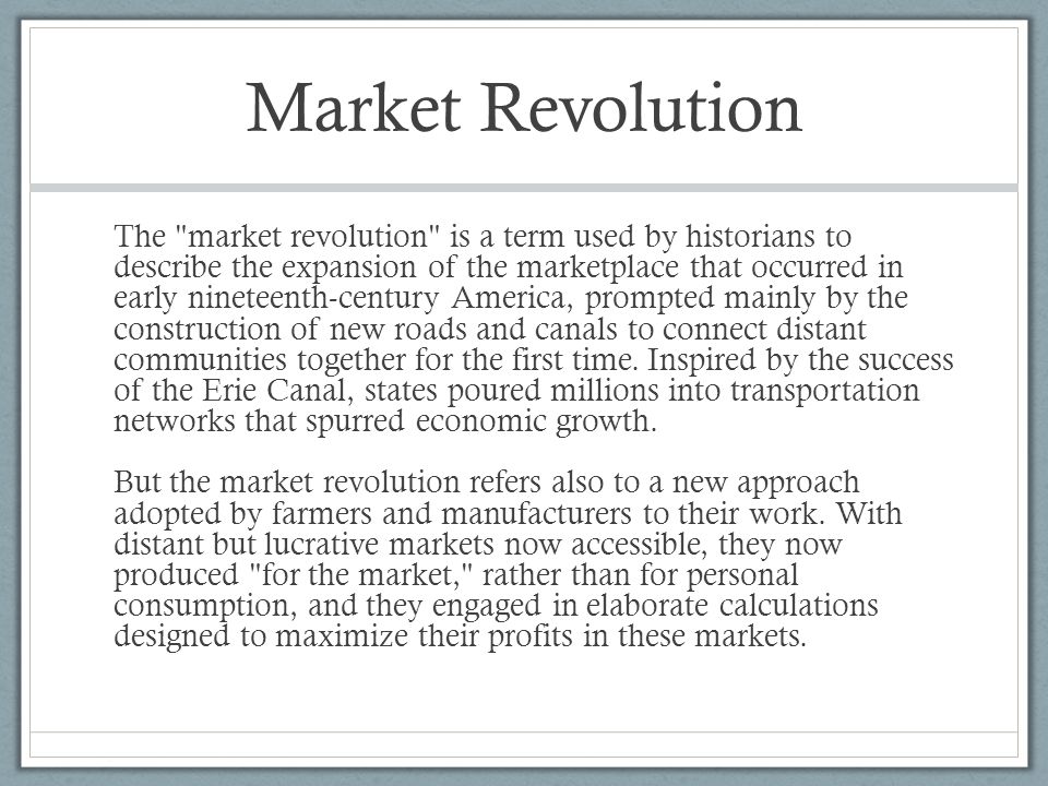 market revolution definition