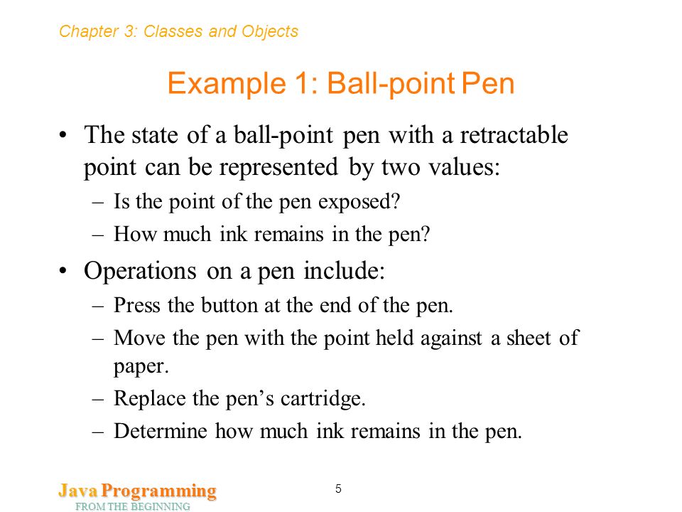 The representation of an Ink class in Java