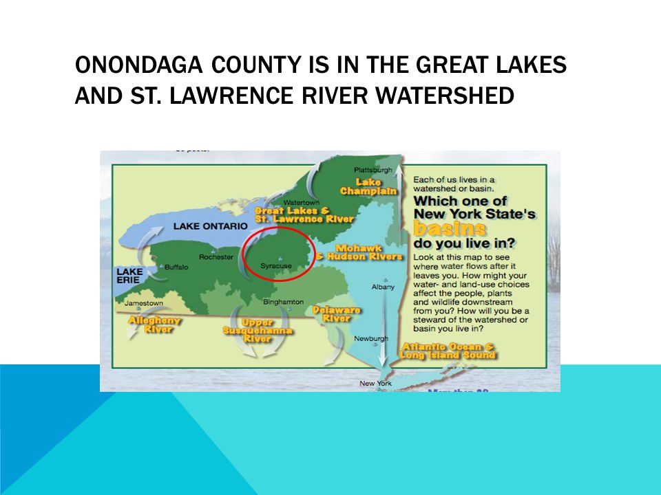 ONONDAGA COUNTY IS IN THE GREAT LAKES AND ST. LAWRENCE RIVER WATERSHED