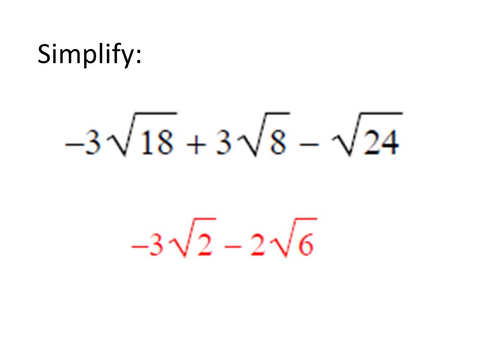 Combined expressions: Simplify: