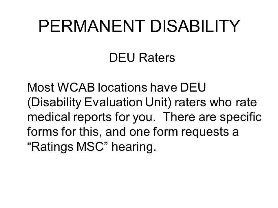 California Workers Compensation Permanent Disability Money Chart