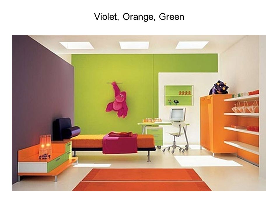 Violet, Orange, Green
