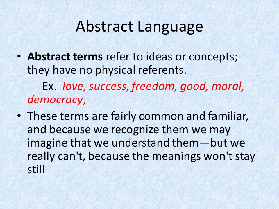 what is abstract language