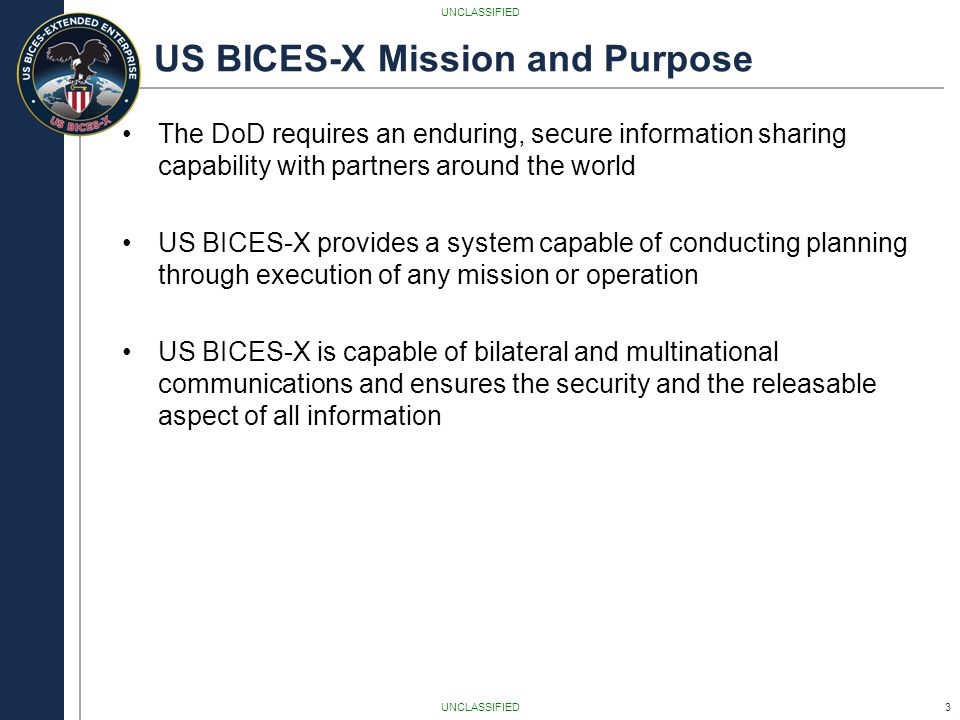 UNCLASSIFIED US BICES-X TNE Introduction and Services 2 June ppt download