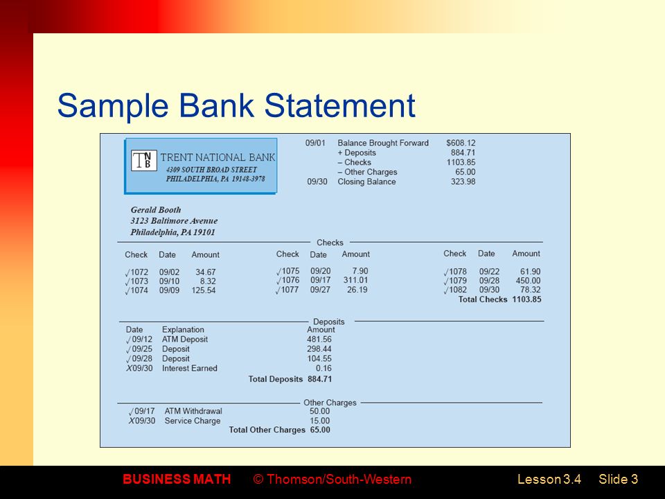 goals business math thomson south westernlesson 3 4slide 1 3 4check
