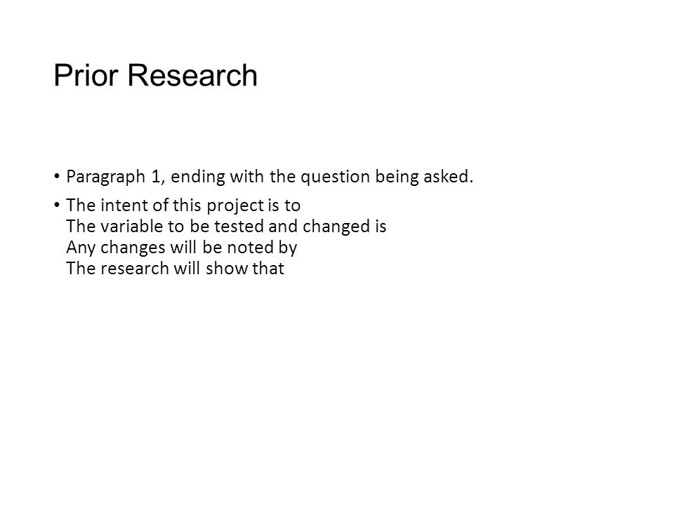 Prior Research Paragraph 1, ending with the question being asked.