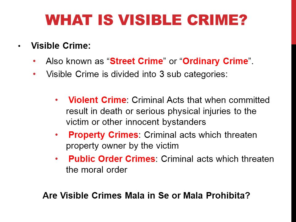 which of these crimes is mala prohibita