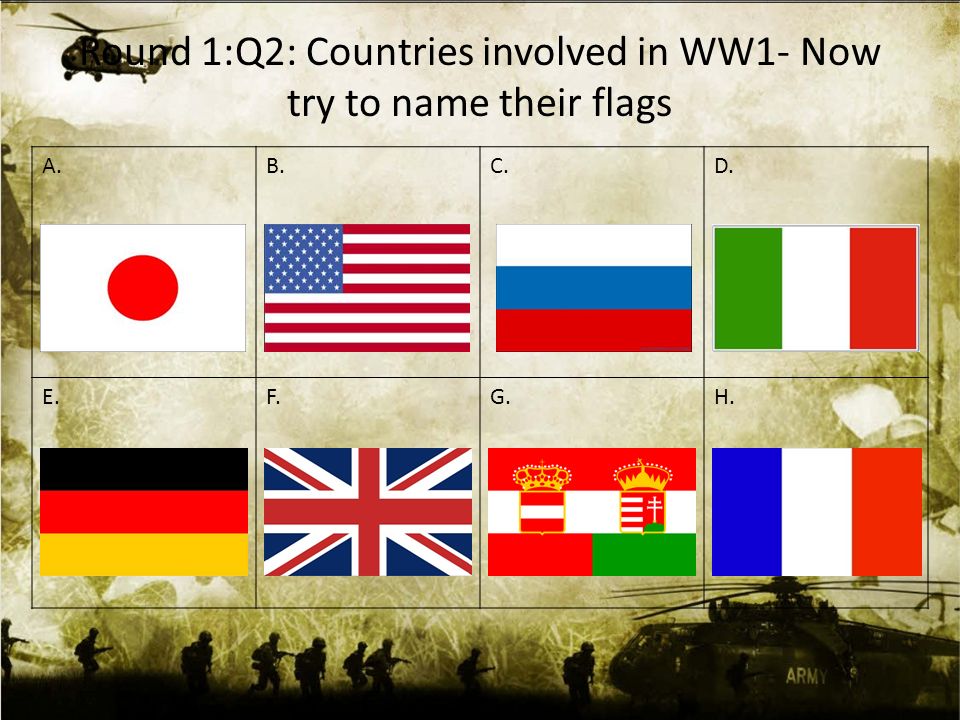 world war 1 flags countries