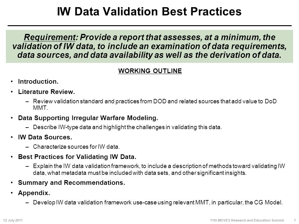 Validating data sources Validating data sources