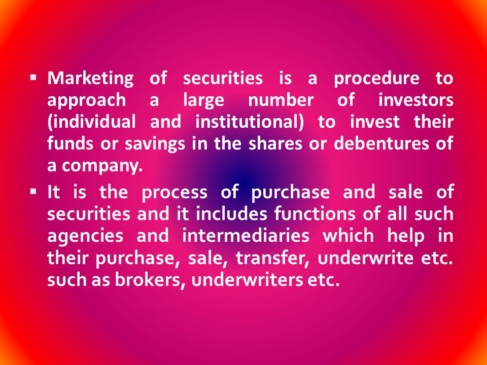 meaning of securities market