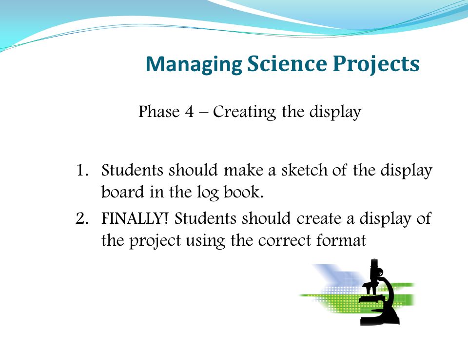 managing science projects phase 1 creating science fair ideas science projects format