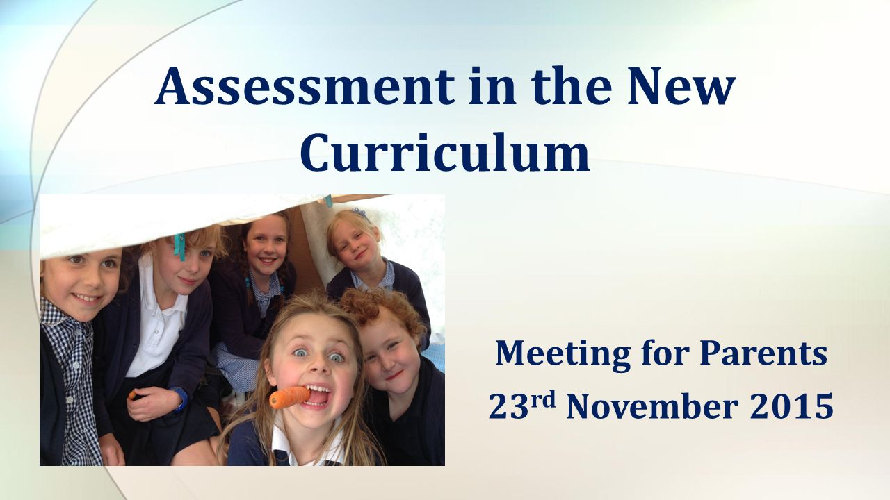 Meeting for Parents 23 rd November 2015 Assessment in the New Curriculum