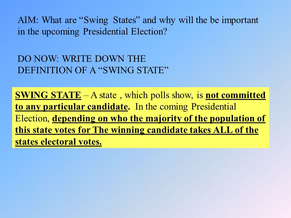 Aim What Are Swing States And Why Will The Be Important