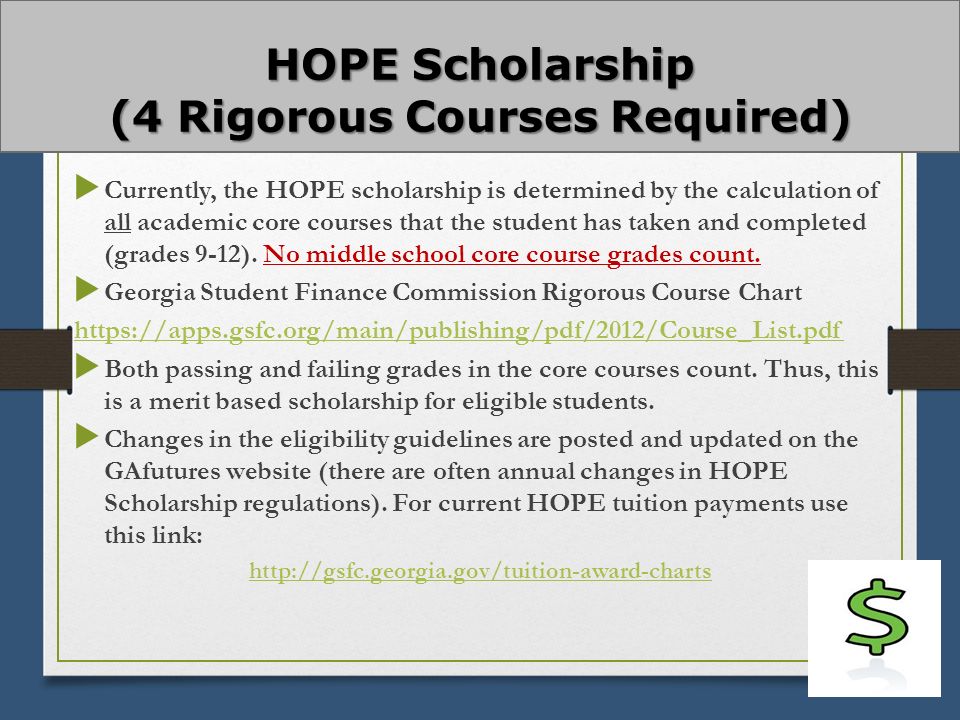 Hope Scholarship Chart