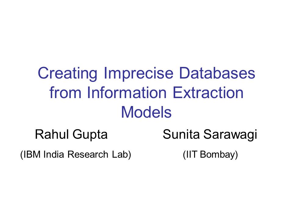 information extraction sunita sarawagi