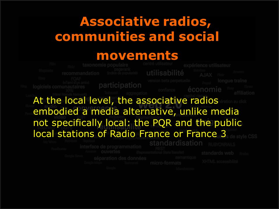 Les radios communautaires on-line, un modèle alternatif ? (On-line  community radios : an alternative model ?) Pascal RICAUD UMR CITERES et  GRER Université. - ppt download