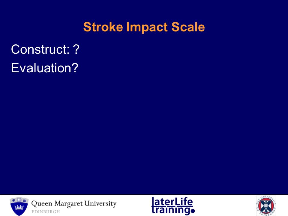 Stroke Impact Scale Construct: Evaluation