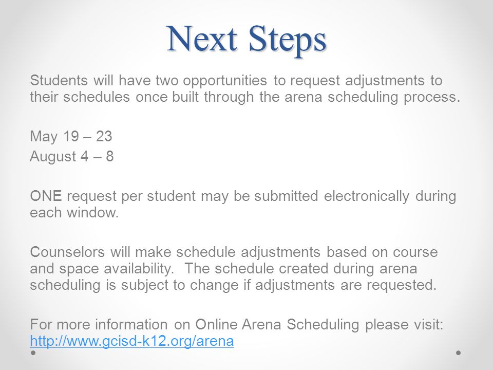 ghs course selection online arena scheduling process step 1