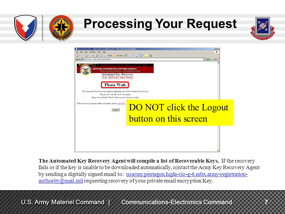 Isec excellence in engineering dod pki automatic key recovery adam