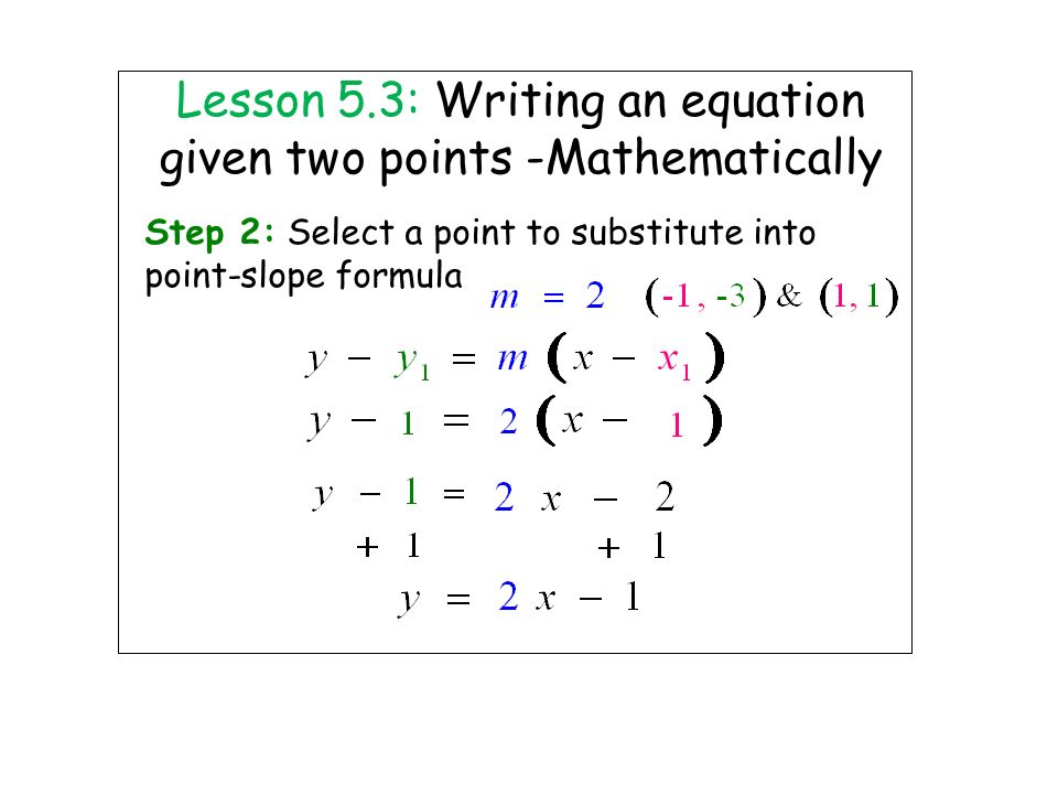 Chapter 5 Write The Equation Of A Line Given Two Points Ppt Download