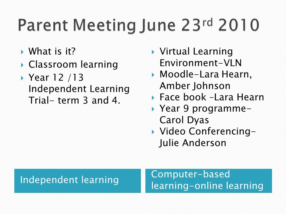 Independent learning Computer-based learning-online learning  What is it.
