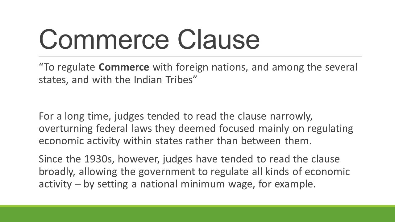 examples of the commerce clause
