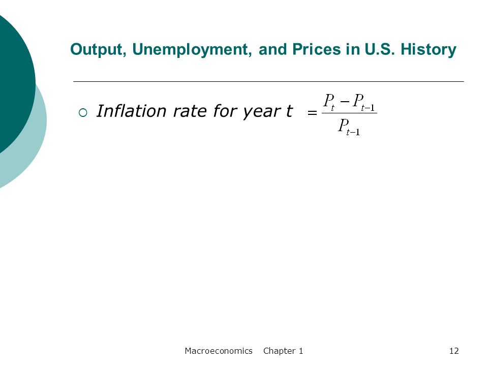 Macroeconomics Chapter 112 Output, Unemployment, and Prices in U.S.