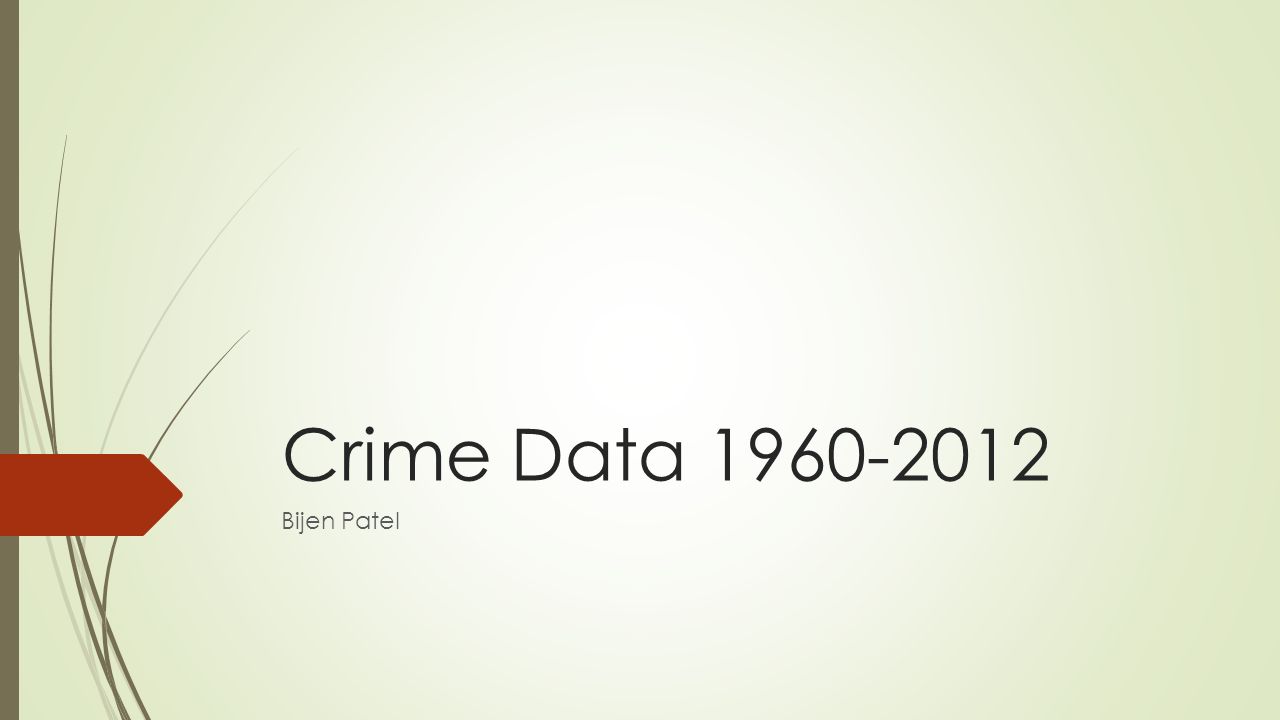 Crime Data Bijen Patel. Purpose In My Project, I Analyze Various Types ...