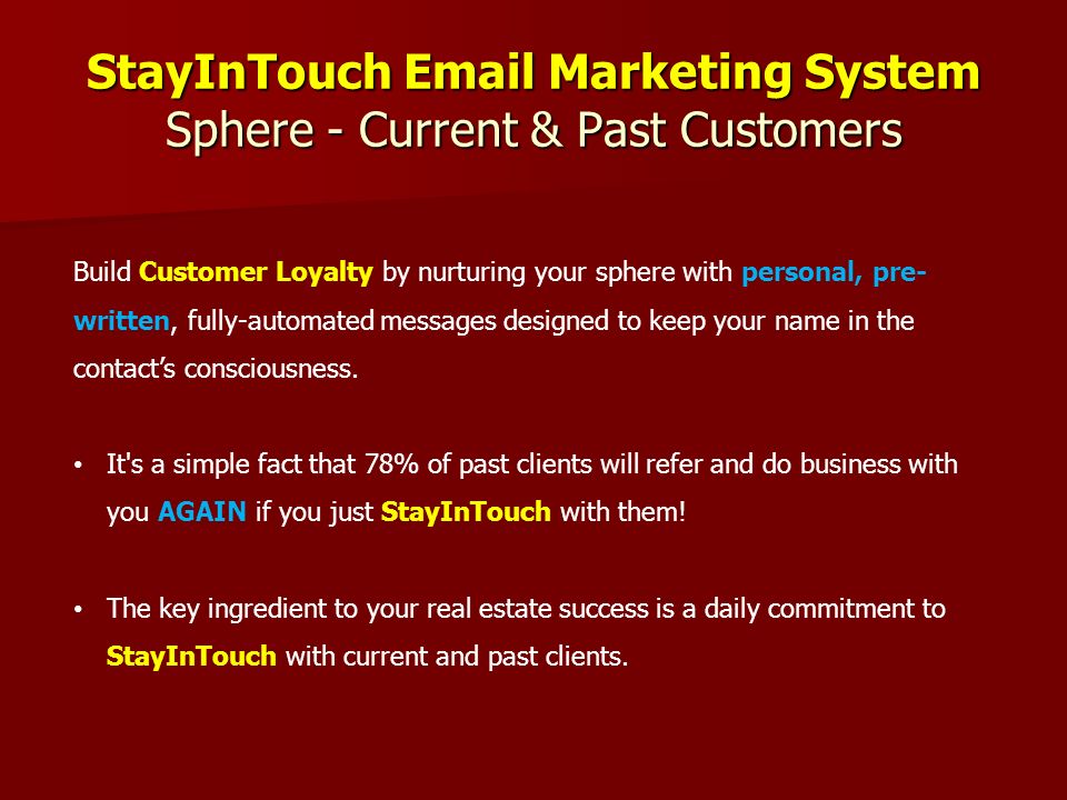StayInTouch Marketing System The Right Partner for Your Business! Offer more. Open more Orders. We’ll help make it happen. - ppt download - 웹