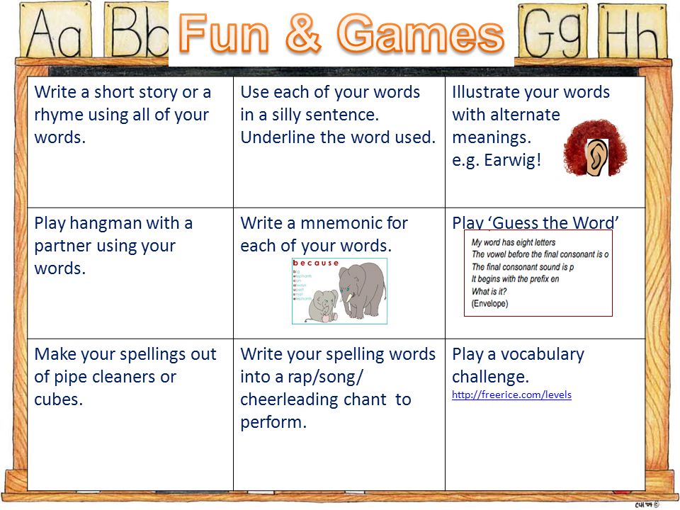 Write a short story or a rhyme using all of your words Use each Write a short story or a rhyme using all of your words Use each