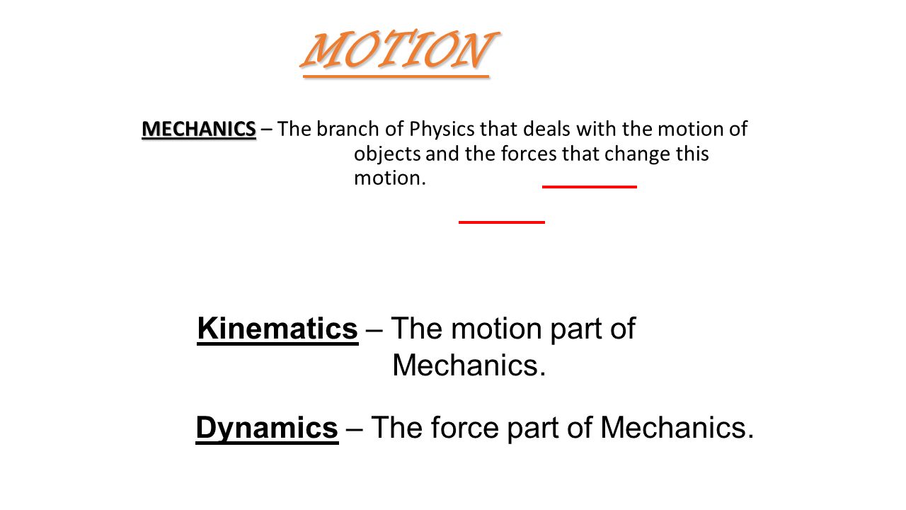 mechanics deals with