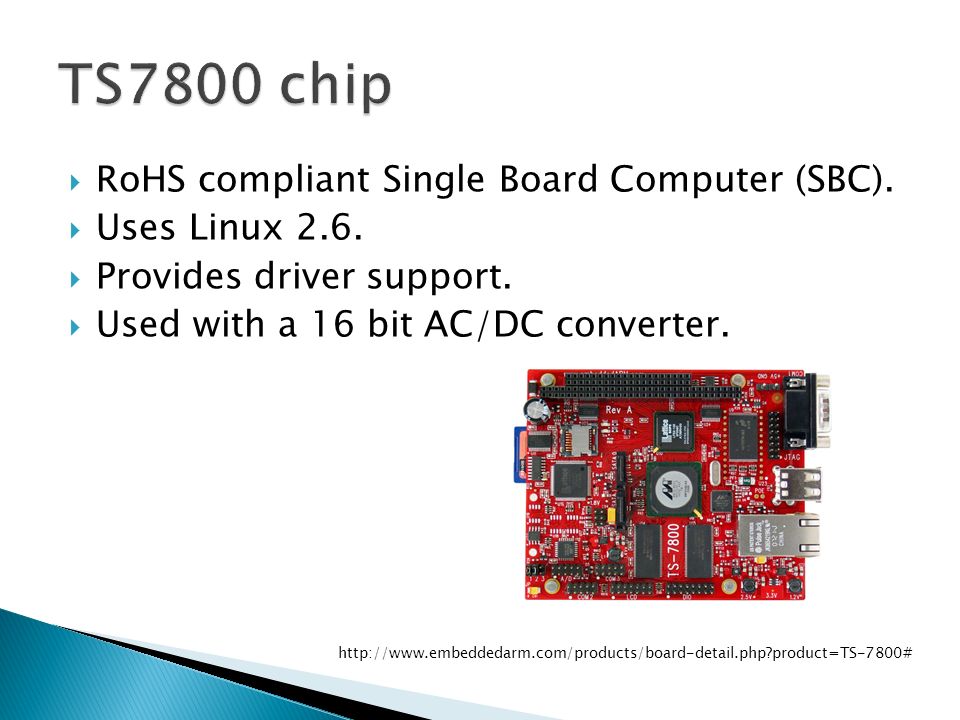  RoHS compliant Single Board Computer (SBC).  Uses Linux 2.6.