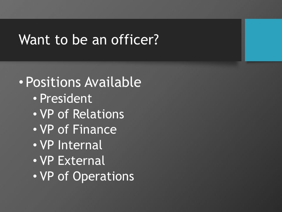 Want to be an officer.