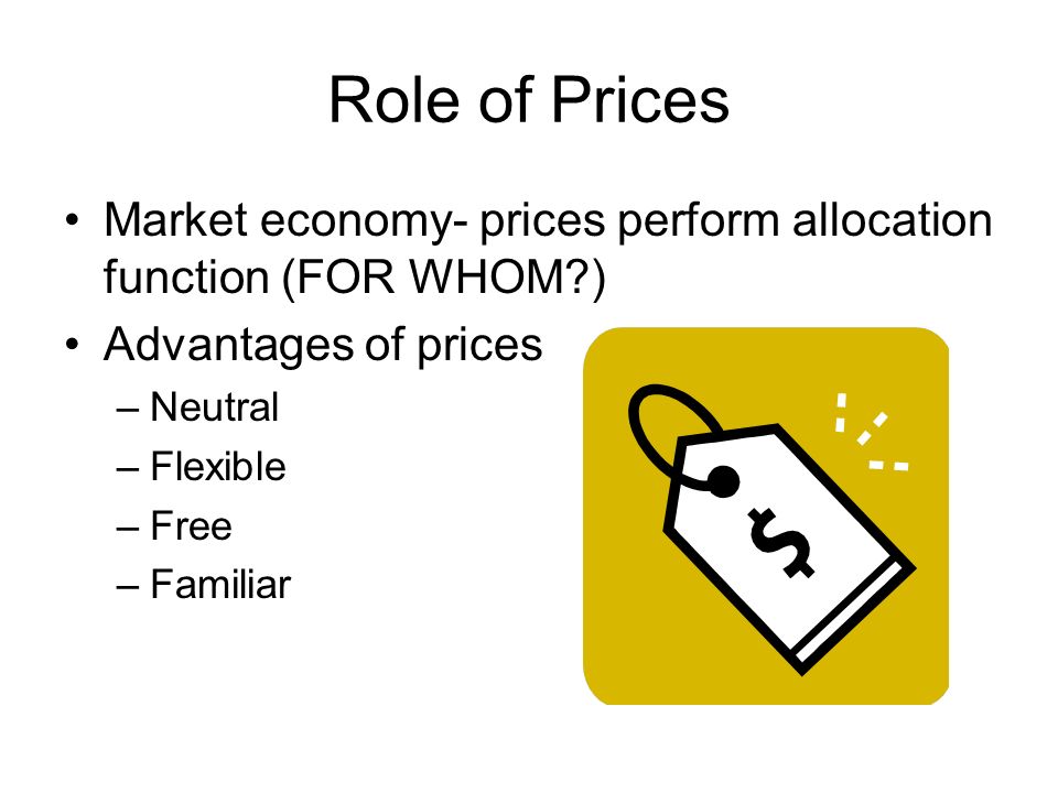 describe the role of prices in market economies