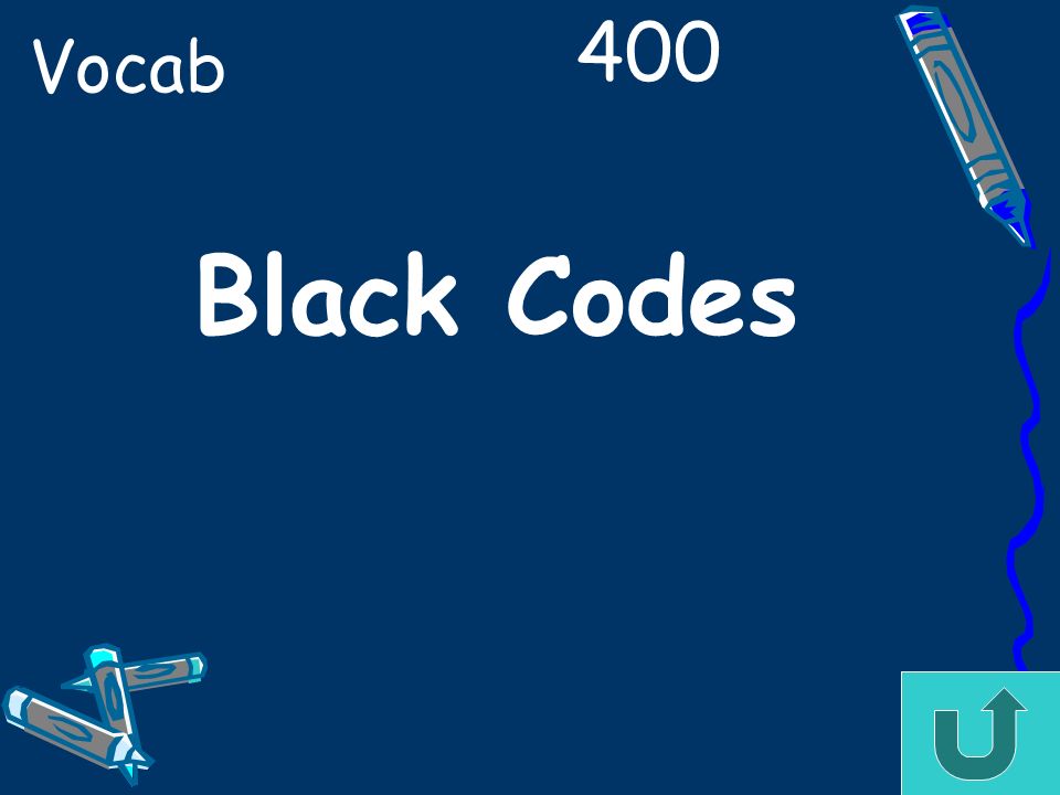 Black Codes 400 Vocab