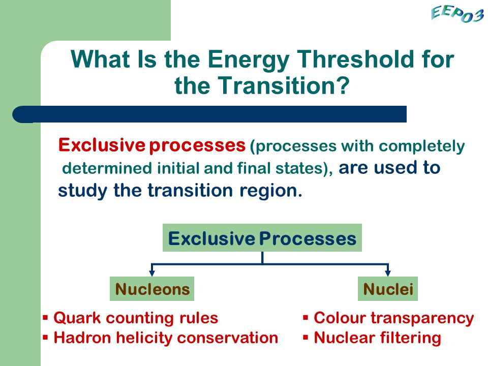 What Is the Energy Threshold for the Transition.