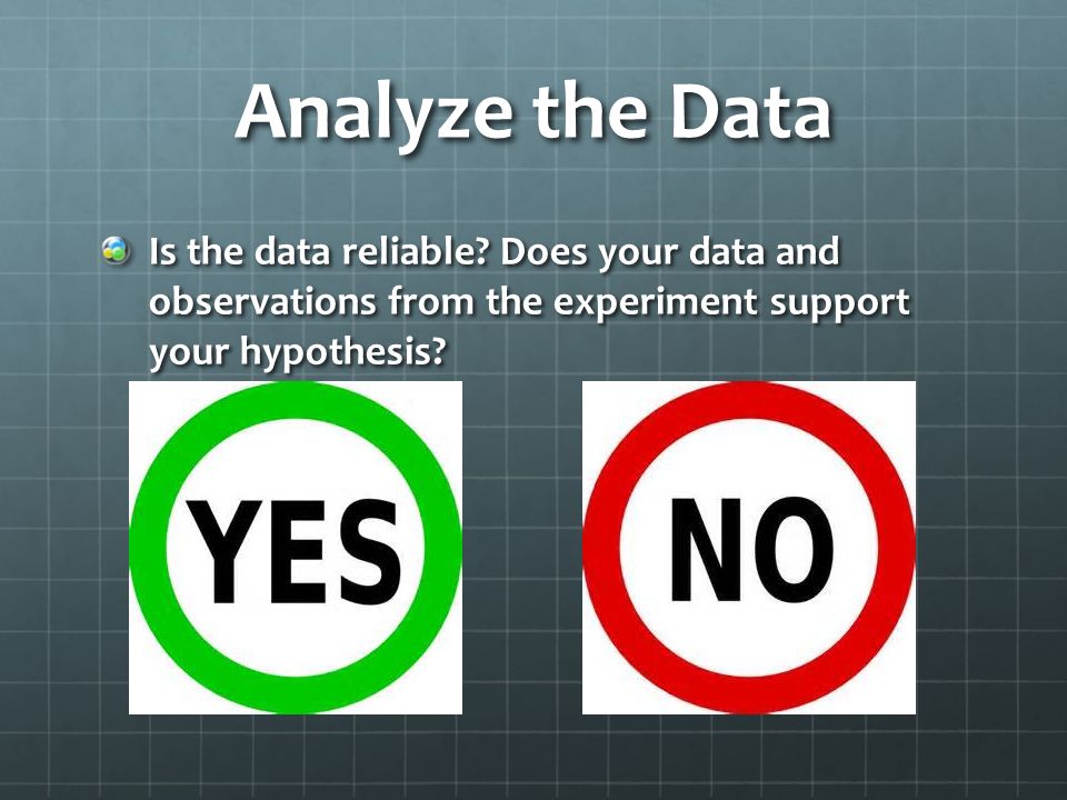 Analyze the Data Is the data reliable.