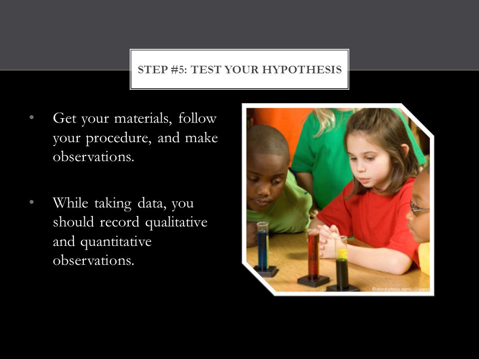 Write the steps for how you will test your hypothesis.