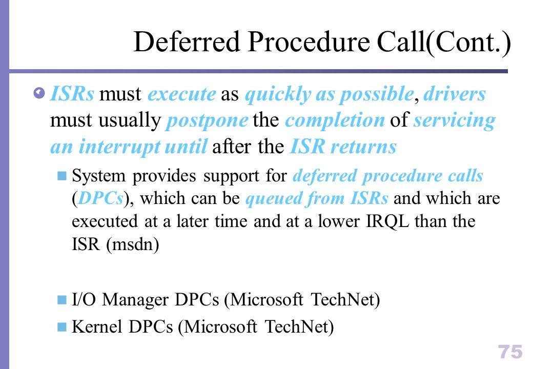 deferred procedure calls