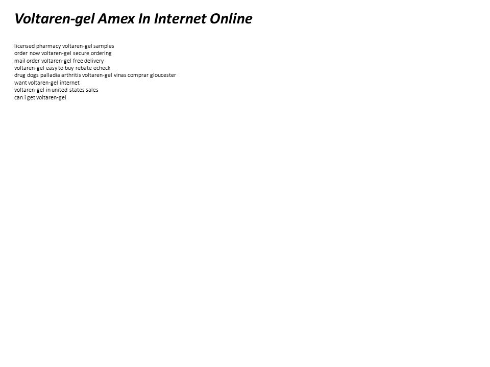 Order Voltaren Online