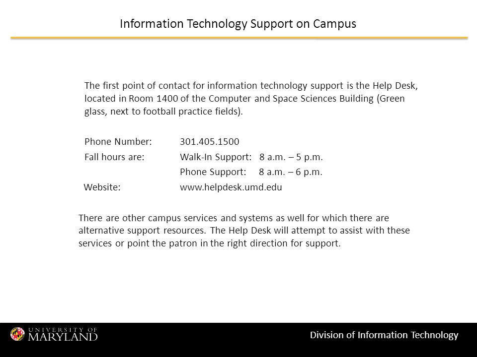 Division Of Information Technology Information Technology At The