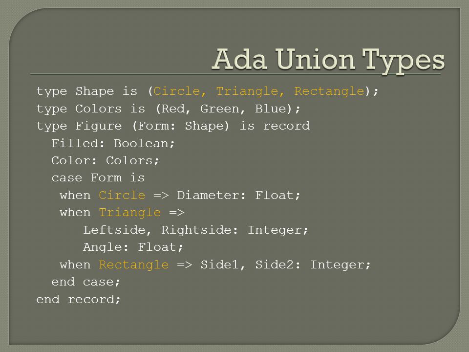 Various languages….  Union Types Ada – compare to classes  Coroutines   Nested methods  Lexical (static) vs. Dynamic Scope  Referencing  Environments. - ppt download