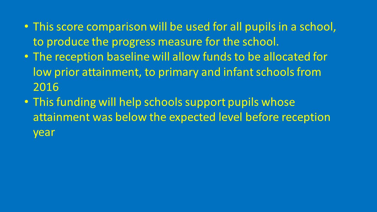This score comparison will be used for all pupils in a school, to produce the progress measure for the school.