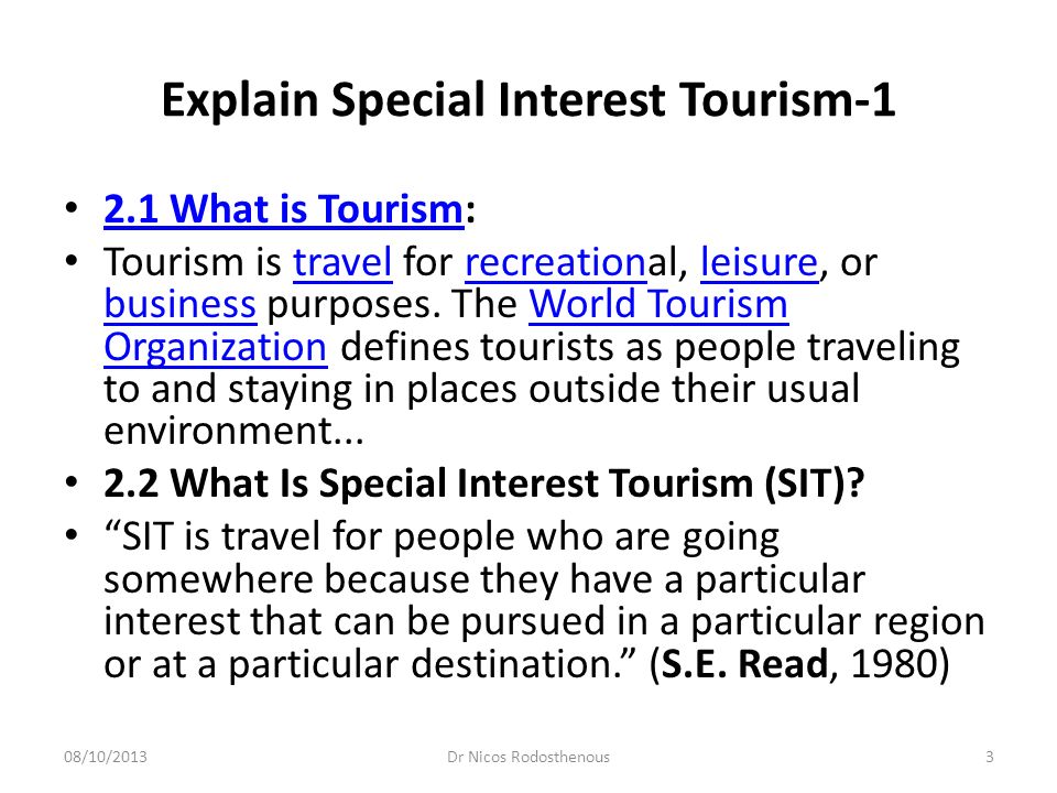 special interest tourism definition