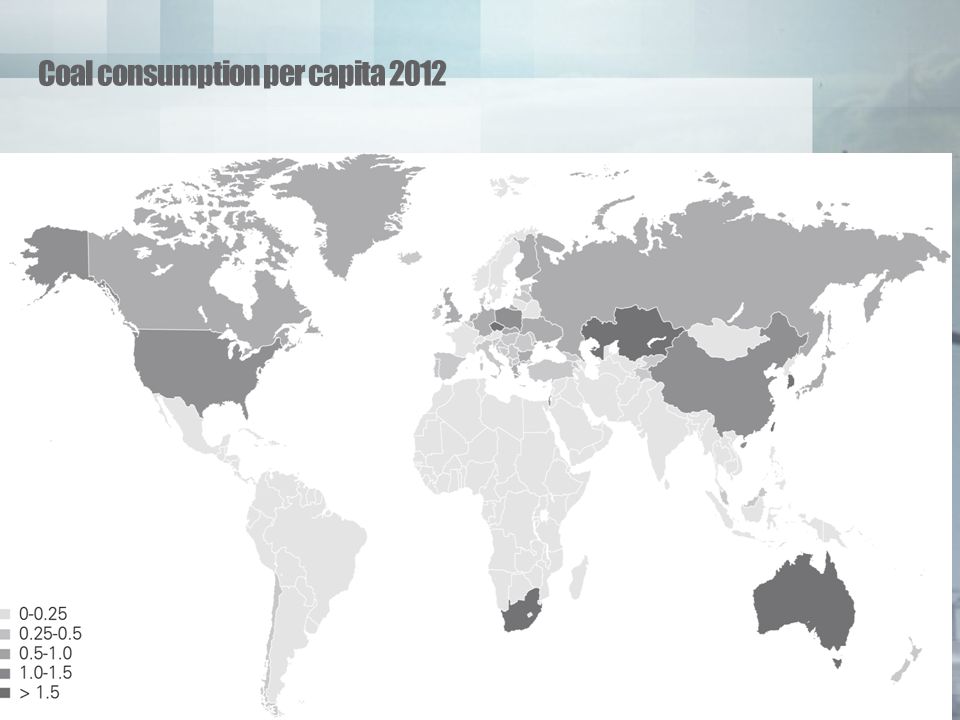 BP Statistical Review of World Energy 2013 © BP 2013 Coal consumption per capita 2012