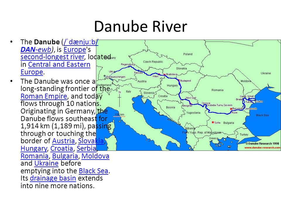 Страны через которые протекает дунай. Бассейн реки Дунай. Дунай впадает в черное море на карте. Река Дунай на карте.