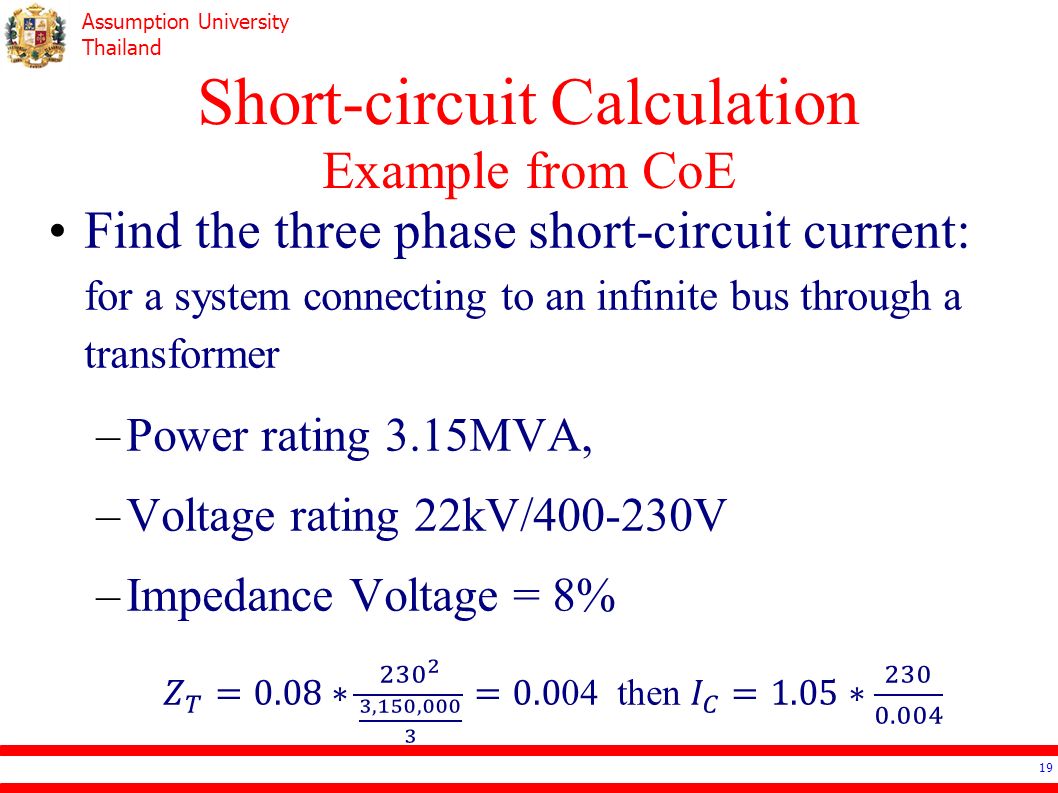 Assumption University Thailand EE4503 Electrical Systems Design Short- circuit Current ppt download