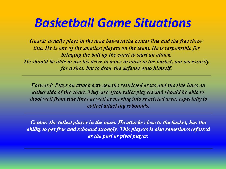 how to describe a basketball game