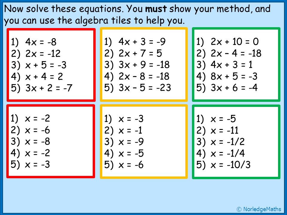 Lo Solve Equations With Negative Solutions Progress Check Solve Showing Full Working 1 3x 21 2 X 5 8 3 12 X 3 4 4x 5 17 5 36 7x Ppt Download
