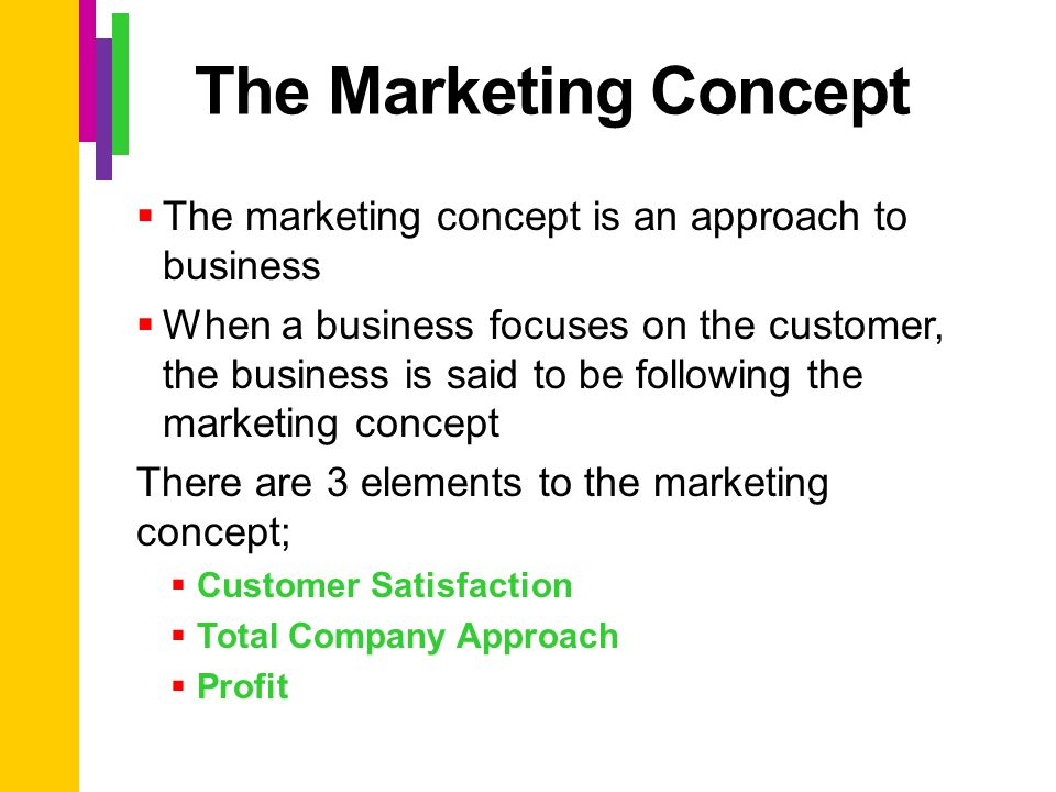 discuss the basic elements of the marketing concept